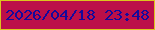 文字の大きさ：1、枠の色：dcc51e、背景の色：bc0f49、文字の色：14099c 無料ブログパーツのブログ時計