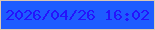 文字の大きさ：1、枠の色：dcc8b3、背景の色：1e5cff、文字の色：2514fc 無料ブログパーツのブログ時計