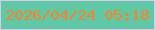 文字の大きさ：4、枠の色：dccae9、背景の色：5ec8a7、文字の色：fe8026 無料ブログパーツのブログ時計
