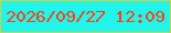 文字の大きさ：5、枠の色：dcce3a、背景の色：21f4eb、文字の色：fa4113 無料ブログパーツのブログ時計