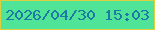 文字の大きさ：2、枠の色：dcd041、背景の色：4fe498、文字の色：1d7aa5 無料ブログパーツのブログ時計