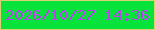 文字の大きさ：4、枠の色：dcd077、背景の色：07e33b、文字の色：bc41f1 無料ブログパーツのブログ時計