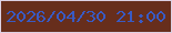文字の大きさ：3、枠の色：dcd1e3、背景の色：672e1c、文字の色：395ac3 無料ブログパーツのブログ時計