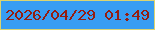 文字の大きさ：5、枠の色：dcd470、背景の色：389df2、文字の色：951d10 無料ブログパーツのブログ時計