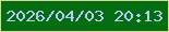 文字の大きさ：4、枠の色：dcd597、背景の色：036d12、文字の色：bccbfc 無料ブログパーツのブログ時計