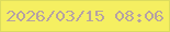 文字の大きさ：3、枠の色：dcdb5f、背景の色：f5ef61、文字の色：b6a2a3 無料ブログパーツのブログ時計