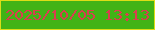 文字の大きさ：3、枠の色：dcdd17、背景の色：41b316、文字の色：d93e4f 無料ブログパーツのブログ時計