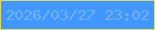 文字の大きさ：1、枠の色：dcdd6a、背景の色：4297ff、文字の色：70b5f8 無料ブログパーツのブログ時計
