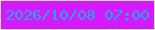 文字の大きさ：2、枠の色：dcdda8、背景の色：d31afc、文字の色：24a7da 無料ブログパーツのブログ時計
