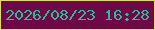 文字の大きさ：2、枠の色：dcde5f、背景の色：6e0947、文字の色：32b898 無料ブログパーツのブログ時計