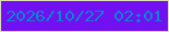 文字の大きさ：5、枠の色：dce0b4、背景の色：7110f0、文字の色：0588cd 無料ブログパーツのブログ時計