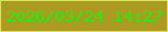 文字の大きさ：3、枠の色：dce25d、背景の色：ab9b20、文字の色：0cfb0b 無料ブログパーツのブログ時計