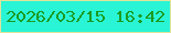 文字の大きさ：2、枠の色：dce399、背景の色：29f4d6、文字の色：1b9b22 無料ブログパーツのブログ時計