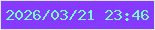 文字の大きさ：4、枠の色：dce5e4、背景の色：8639ff、文字の色：76fad0 無料ブログパーツのブログ時計