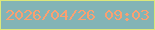 文字の大きさ：5、枠の色：dce87a、背景の色：83b4b6、文字の色：faa071 無料ブログパーツのブログ時計