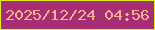 文字の大きさ：4、枠の色：dcef21、背景の色：a72d74、文字の色：f7b090 無料ブログパーツのブログ時計