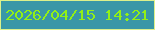 文字の大きさ：4、枠の色：dcf08b、背景の色：3a97a7、文字の色：92f016 無料ブログパーツのブログ時計
