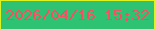 文字の大きさ：2、枠の色：dcf321、背景の色：2dc372、文字の色：f74f5f 無料ブログパーツのブログ時計