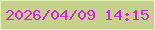 文字の大きさ：5、枠の色：dcf3b3、背景の色：c6d18d、文字の色：d726e1 無料ブログパーツのブログ時計