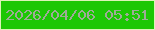 文字の大きさ：5、枠の色：dcf3b7、背景の色：1cc704、文字の色：9eab96 無料ブログパーツのブログ時計
