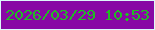 文字の大きさ：2、枠の色：dcf8fa、背景の色：8808a5、文字の色：21bc24 無料ブログパーツのブログ時計