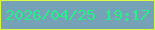 文字の大きさ：1、枠の色：dcf942、背景の色：76a2b7、文字の色：29ef89 無料ブログパーツのブログ時計
