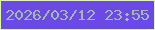 文字の大きさ：1、枠の色：dcf9ac、背景の色：6a49e6、文字の色：a6b9ad 無料ブログパーツのブログ時計
