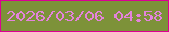 文字の大きさ：3、枠の色：dd0093、背景の色：7d9239、文字の色：e483dc 無料ブログパーツのブログ時計