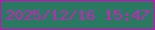 文字の大きさ：4、枠の色：dd00ca、背景の色：297a61、文字の色：c824bb 無料ブログパーツのブログ時計