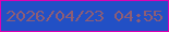 文字の大きさ：2、枠の色：dd01b3、背景の色：2250c5、文字の色：8d5d76 無料ブログパーツのブログ時計