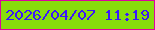 文字の大きさ：1、枠の色：dd039f、背景の色：87dd0c、文字の色：3b17fa 無料ブログパーツのブログ時計