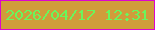 文字の大きさ：5、枠の色：dd04ce、背景の色：d09c3b、文字の色：69f65d 無料ブログパーツのブログ時計