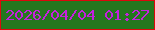 文字の大きさ：3、枠の色：dd070c、背景の色：25771e、文字の色：c421dd 無料ブログパーツのブログ時計