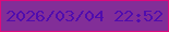 文字の大きさ：3、枠の色：dd097c、背景の色：822e98、文字の色：500cae 無料ブログパーツのブログ時計
