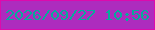 文字の大きさ：2、枠の色：dd0aad、背景の色：ad2cbe、文字の色：06ab9b 無料ブログパーツのブログ時計
