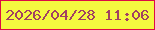 文字の大きさ：5、枠の色：dd0b45、背景の色：f4f93f、文字の色：a14162 無料ブログパーツのブログ時計