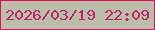 文字の大きさ：4、枠の色：dd1054、背景の色：bcbeac、文字の色：bf2466 無料ブログパーツのブログ時計
