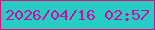 文字の大きさ：4、枠の色：dd1078、背景の色：27cdc4、文字の色：c80ca5 無料ブログパーツのブログ時計