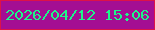 文字の大きさ：5、枠の色：dd1248、背景の色：a40e93、文字の色：1df68a 無料ブログパーツのブログ時計