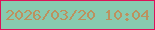 文字の大きさ：1、枠の色：dd1259、背景の色：88cab0、文字の色：bc915e 無料ブログパーツのブログ時計