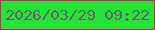 文字の大きさ：1、枠の色：dd167c、背景の色：22e534、文字の色：666070 無料ブログパーツのブログ時計