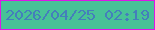 文字の大きさ：1、枠の色：dd16e7、背景の色：48c297、文字の色：447fbb 無料ブログパーツのブログ時計