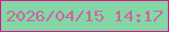 文字の大きさ：1、枠の色：dd188c、背景の色：84d6a7、文字の色：cd669e 無料ブログパーツのブログ時計
