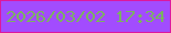 文字の大きさ：4、枠の色：dd189d、背景の色：a24cfe、文字の色：7bb261 無料ブログパーツのブログ時計