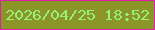 文字の大きさ：2、枠の色：dd1ea6、背景の色：8c9527、文字の色：95f179 無料ブログパーツのブログ時計
