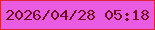 文字の大きさ：3、枠の色：dd2336、背景の色：e95be0、文字の色：6f0e1f 無料ブログパーツのブログ時計
