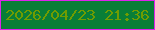 文字の大きさ：5、枠の色：dd23ec、背景の色：097e37、文字の色：709c01 無料ブログパーツのブログ時計