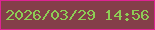 文字の大きさ：2、枠の色：dd2493、背景の色：843e49、文字の色：8dcc55 無料ブログパーツのブログ時計