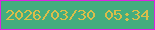 文字の大きさ：1、枠の色：dd24e1、背景の色：44ad7e、文字の色：dabd4a 無料ブログパーツのブログ時計