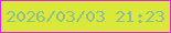 文字の大きさ：3、枠の色：dd26ea、背景の色：d9e839、文字の色：90be93 無料ブログパーツのブログ時計